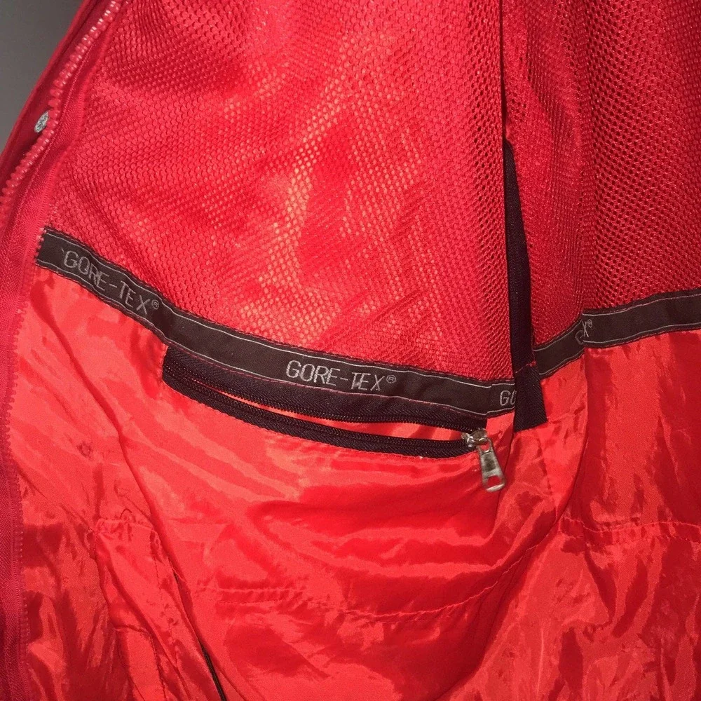 The North Face vintage red gore red waterproof double zip raincoat
